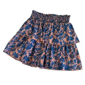 Universal Thread Pink & Blue Smocked Tiered Cotton Mini Skirt Womens Size Medium